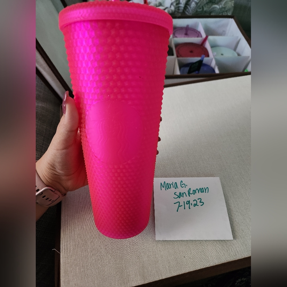 Starbucks Neon Pink Studded cup